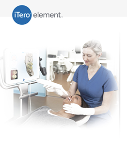 A picture of a person using the iTero appliance.